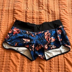 lululemon athletica Women's Vibrant Blue and Black Athletic Shorts